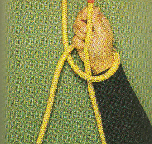 Palstek vitorlás csomó kötése egy kézzel